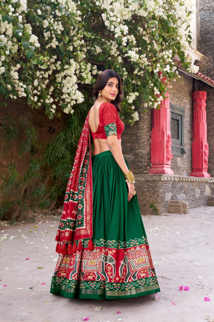 Tussar Silk Chaniya Choli | Fancy Digital with Real Mirror Work for Traditional Wear