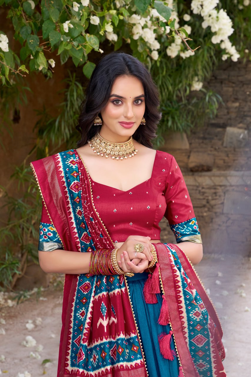 Tussar Silk Chaniya Choli | Fancy Digital with Real Mirror Work for Traditional Wear