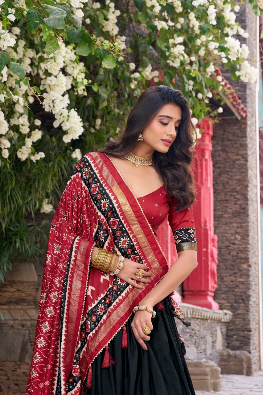 Tussar Silk Chaniya Choli | Fancy Digital with Real Mirror Work for Traditional Wear