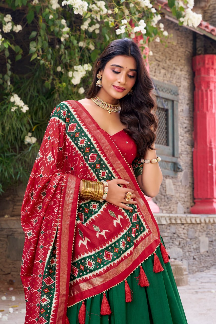 Tussar Silk Chaniya Choli | Fancy Digital with Real Mirror Work for Traditional Wear