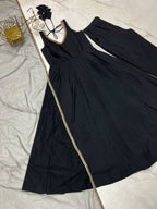 Black Color Chanderi Pure Roman Silk Anarkali Suit