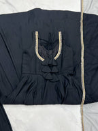 Black Color Chanderi Pure Roman Silk Anarkali Suit
