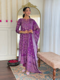 Beautiful Purple Franch Crepe Fabric Kurtis Pant Set