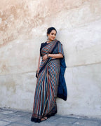 Ajrakh Primum Modal Silk Saree With Blouse