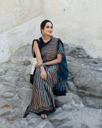 Ajrakh Primum Modal Silk Saree With Blouse
