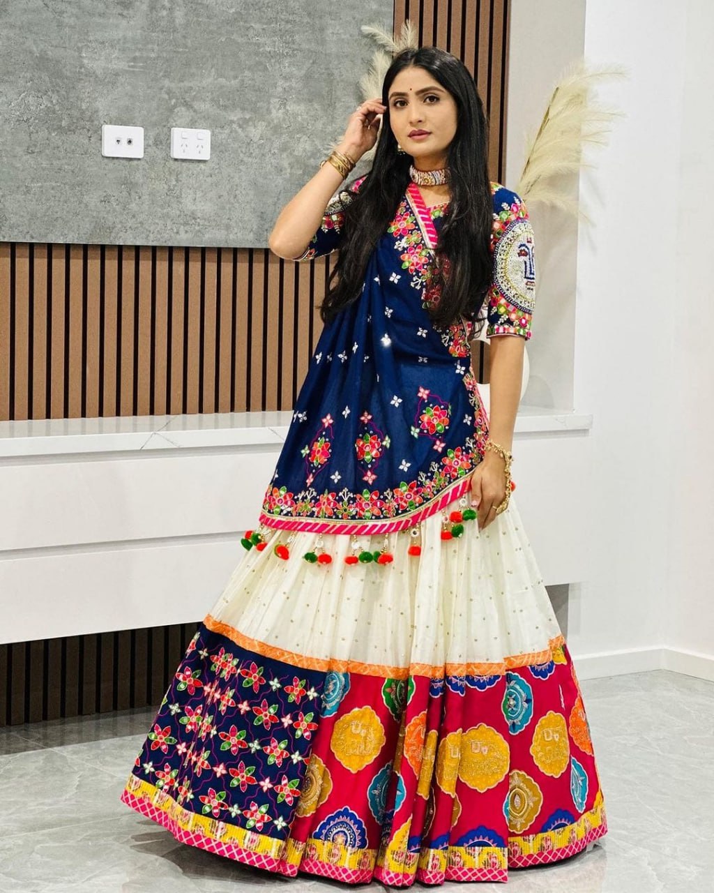 Muslin Cotton Chaniya Choli | Fancy Digital with Real Mirror Work for Traditional Wear