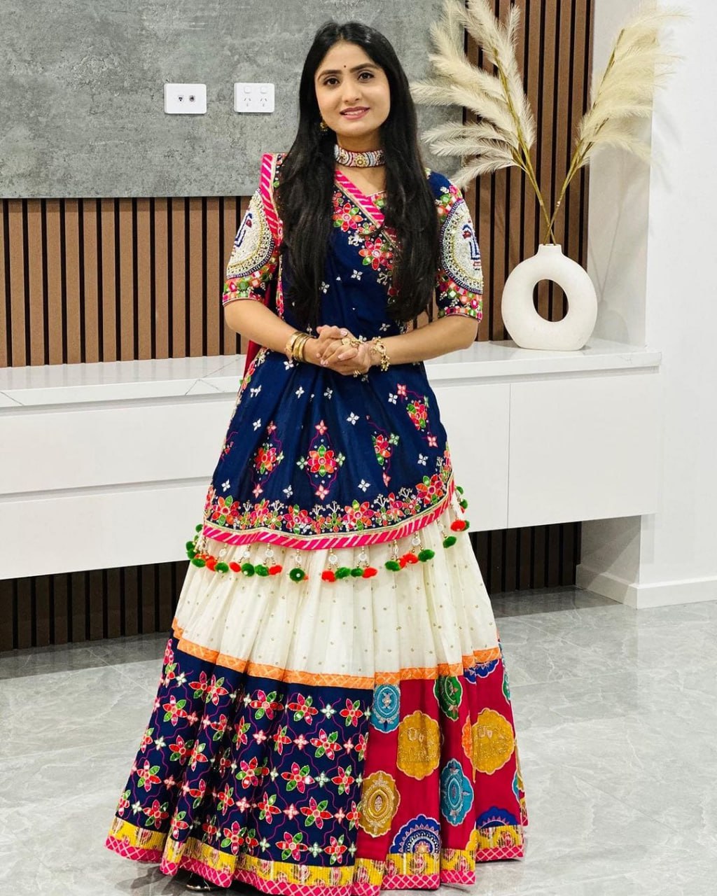 Muslin Cotton Chaniya Choli | Fancy Digital with Real Mirror Work for Traditional Wear