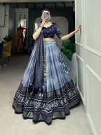 Tussar Silk Chaniya Choli | Fancy Digital with Real Mirror Work for Traditional Wear