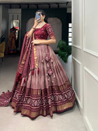 Tussar Silk Chaniya Choli | Fancy Digital with Real Mirror Work for Traditional Wear