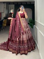 Tussar Silk Chaniya Choli | Fancy Digital with Real Mirror Work for Traditional Wear