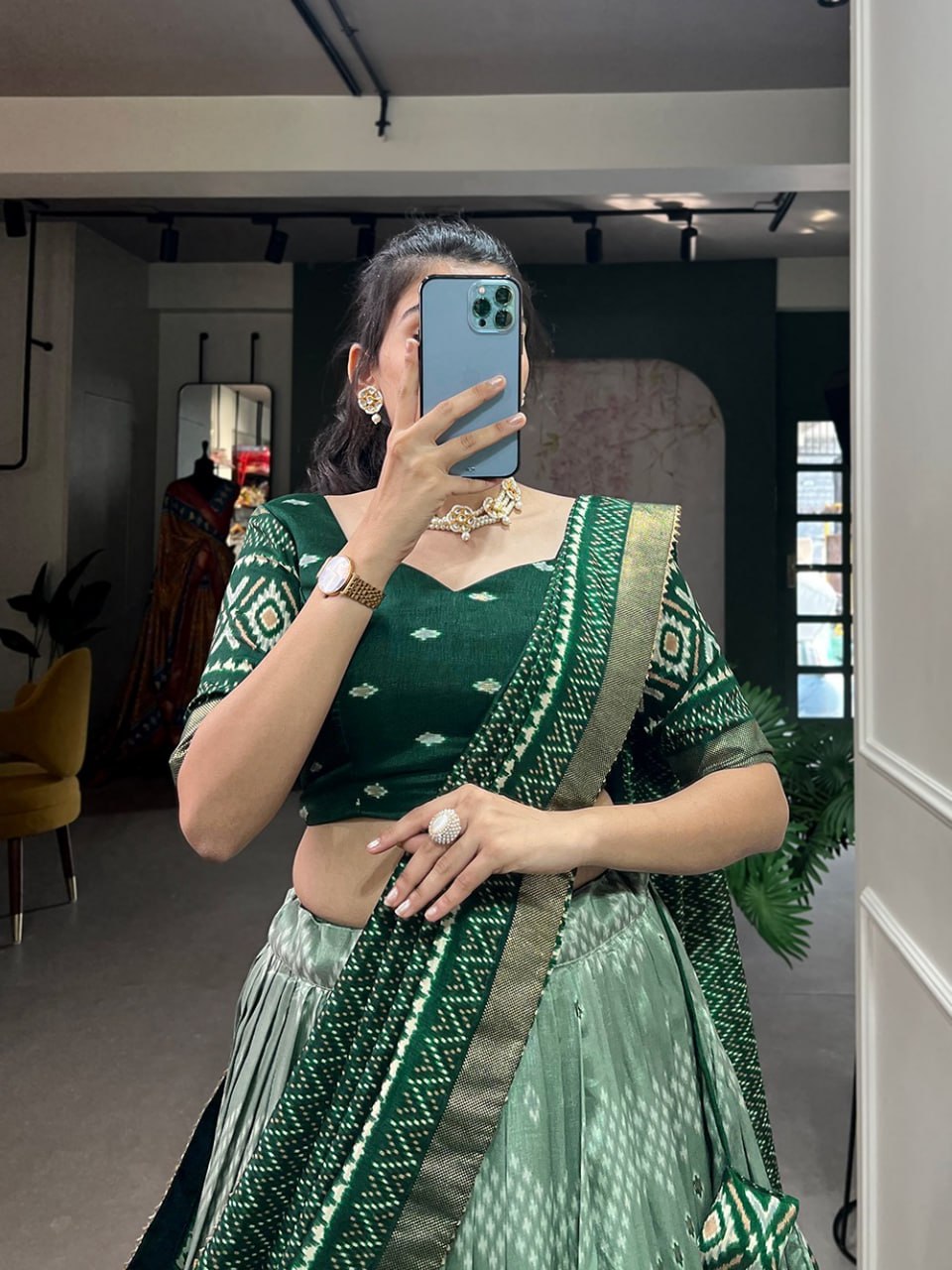 Tussar Silk Chaniya Choli | Fancy Digital with Real Mirror Work for Traditional Wear