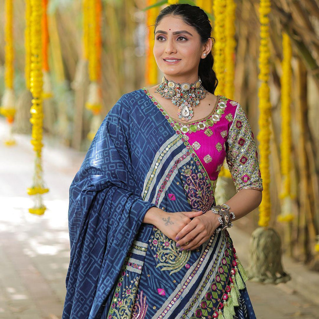 Muslin Cotton Chaniya Choli | Fancy Digital with Real Mirror Work for Traditional Wear