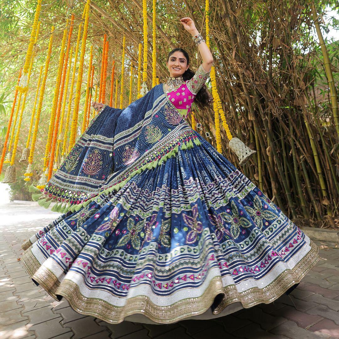 Muslin Cotton Chaniya Choli | Fancy Digital with Real Mirror Work for Traditional Wear