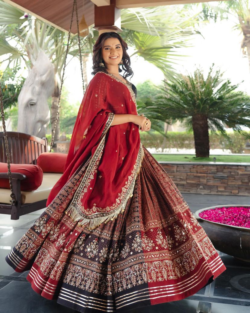 Muslin Cotton Chaniya Choli | Fancy Digital with Real Mirror Work for Traditional Wear