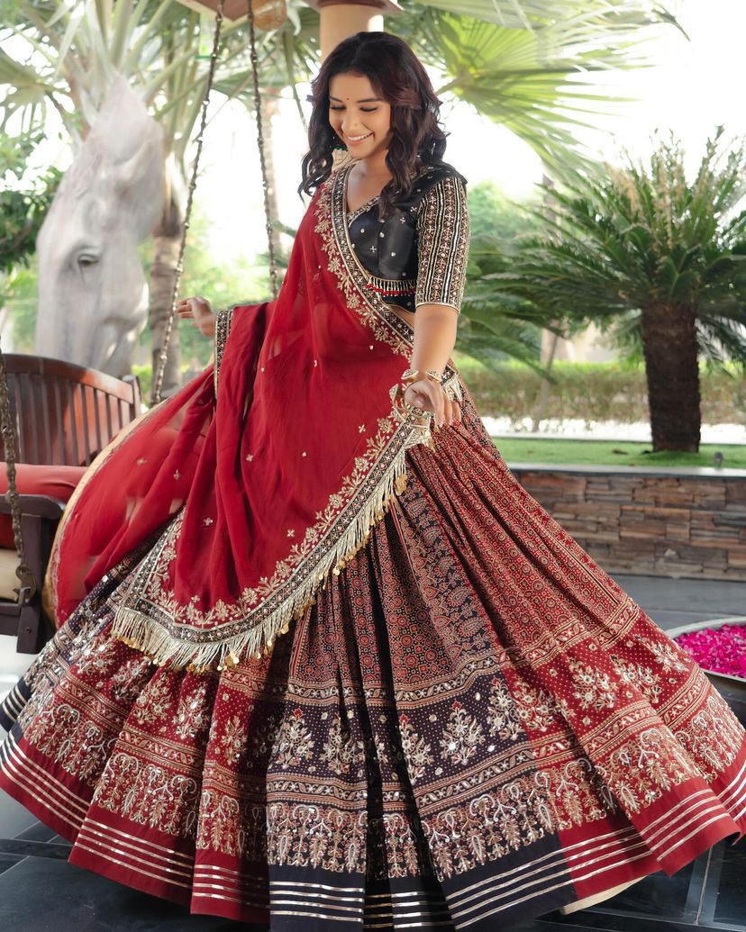 Muslin Cotton Chaniya Choli | Fancy Digital with Real Mirror Work for Traditional Wear