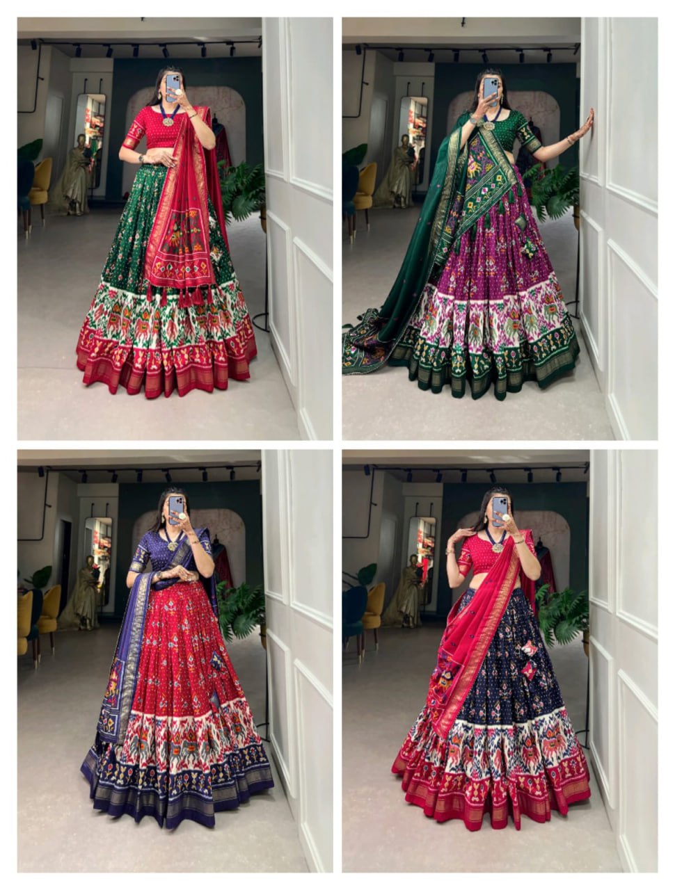 Tussar Silk Chaniya Choli Fancy Mill Print With Real Mirror Work for Traditional Wear