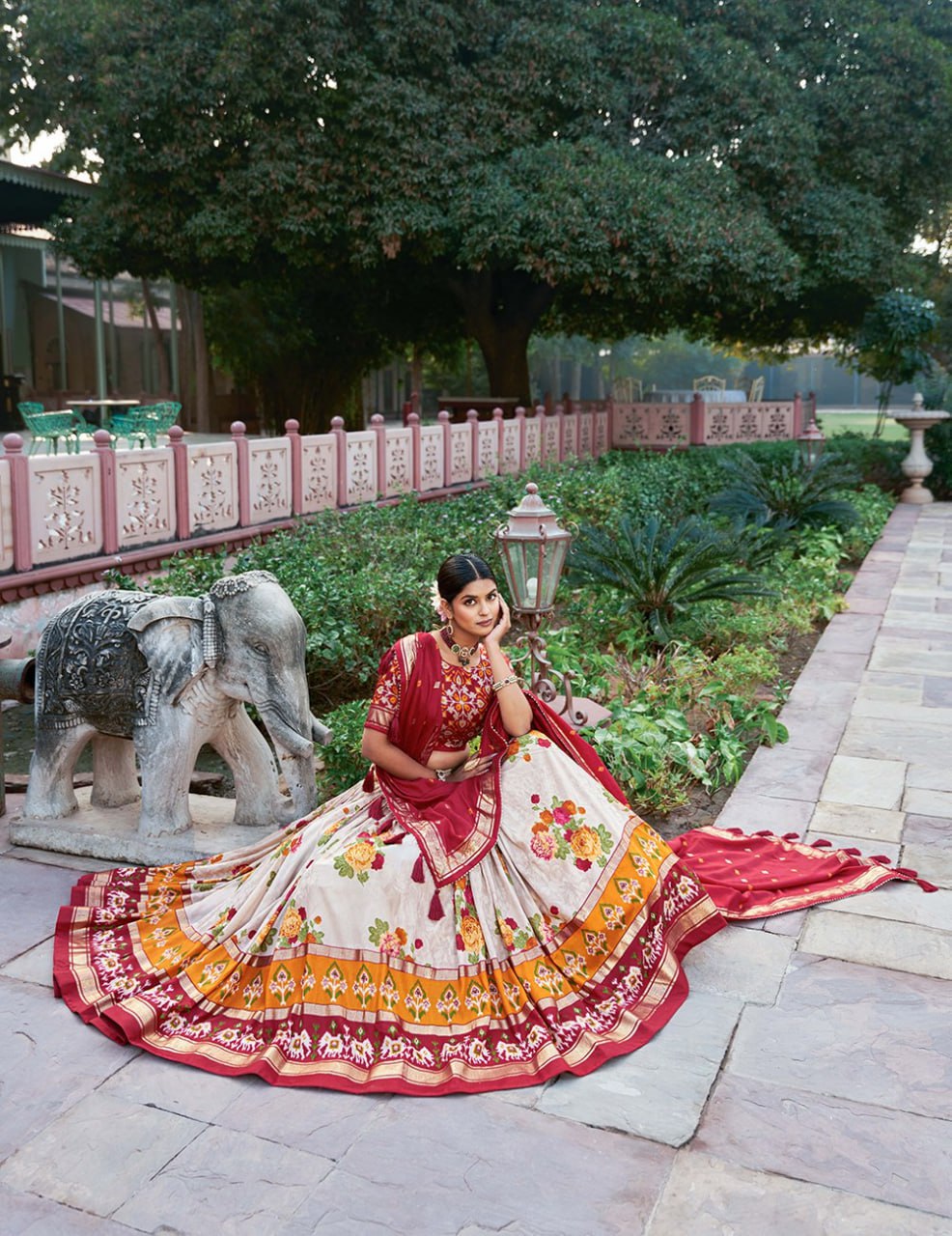 Tussar Silk Chaniya Choli Fancy Mill Print With Real Mirror Work for Traditional Wear