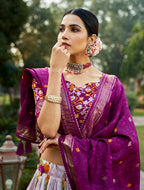 Tussar Silk Chaniya Choli Fancy Mill Print With Real Mirror Work for Traditional Wear
