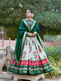 Tussar Silk Chaniya Choli Fancy Mill Print With Real Mirror Work for Traditional Wear