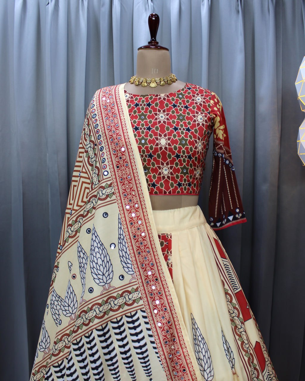Muslin Cotton Chaniya Choli | Fancy Digital with Real Mirror Work for Traditional Wear
