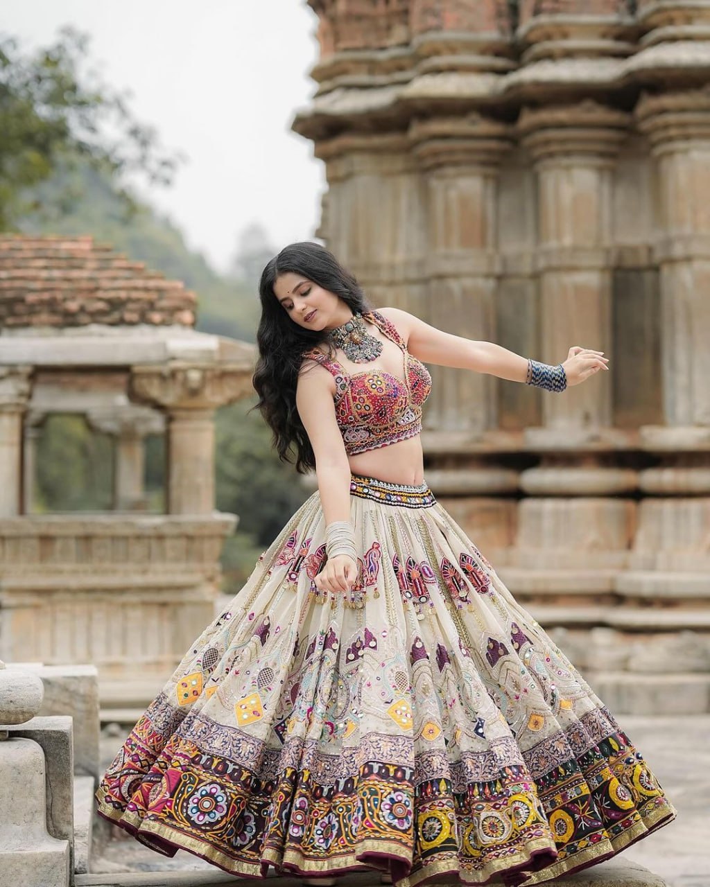 Muslin Cotton Chaniya Choli | Fancy Digital with Real Mirror Work for Traditional Wear
