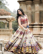 Muslin Cotton Chaniya Choli | Fancy Digital with Real Mirror Work for Traditional Wear