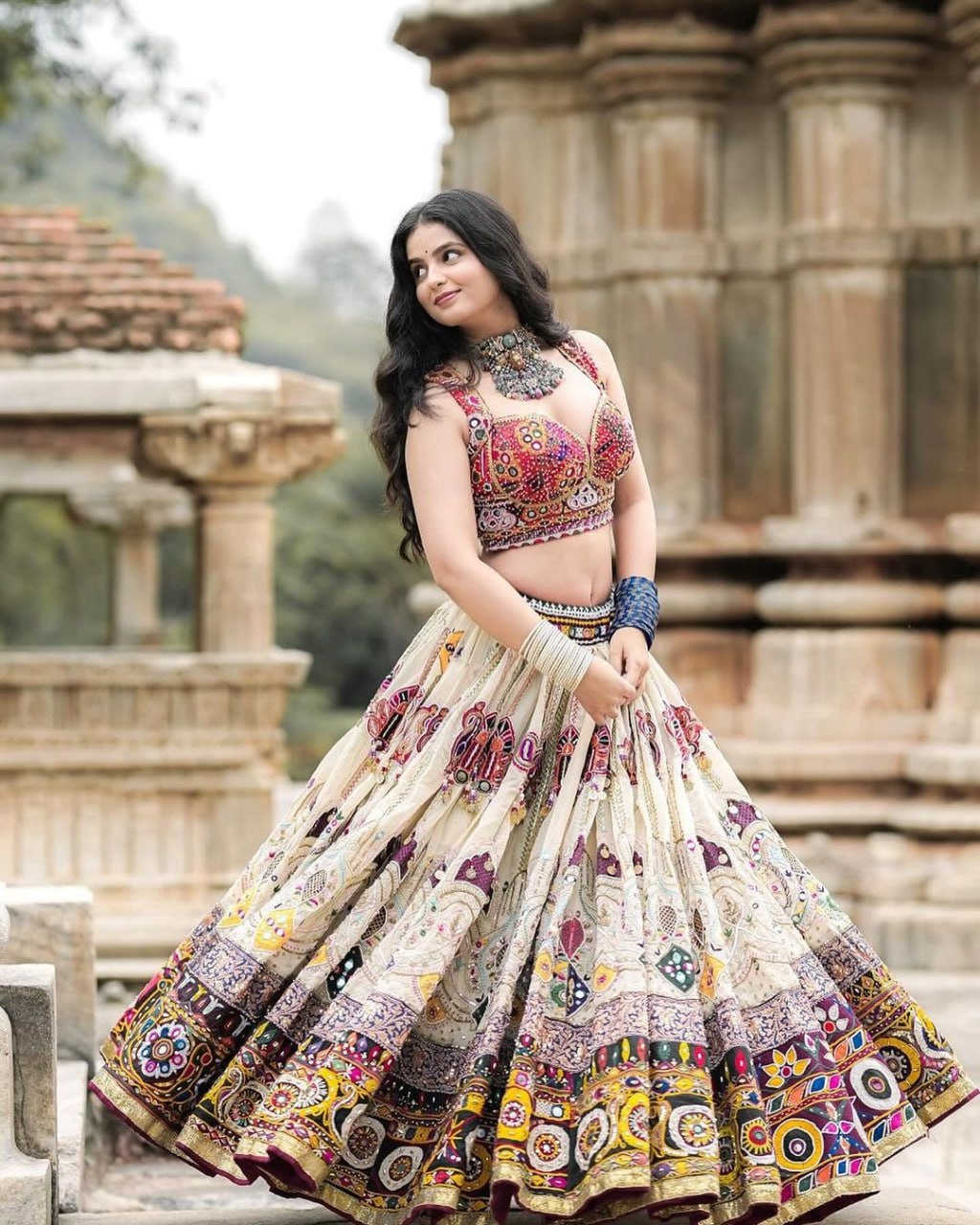 Muslin Cotton Chaniya Choli | Fancy Digital with Real Mirror Work for Traditional Wear