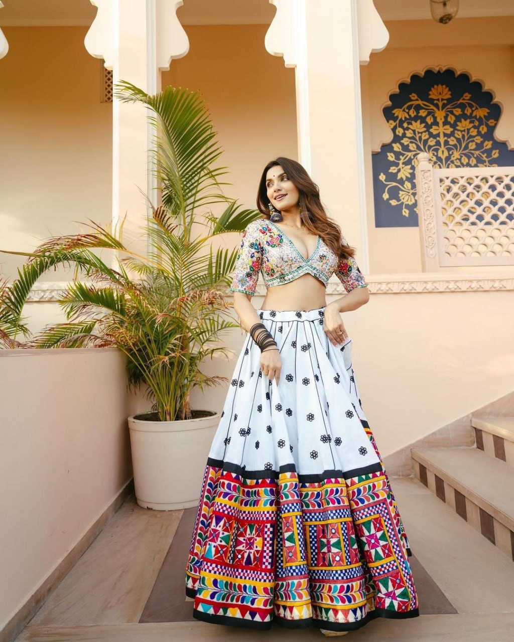 Muslin Cotton Chaniya Choli | Fancy Digital with Real Mirror Work for Traditional Wear