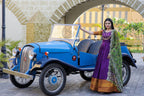 Purpal Embroidered Work Weaving Silk Readymade Gown