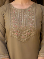 Beautiful Pista Color Rayon Fabric Kurtis Pant Set