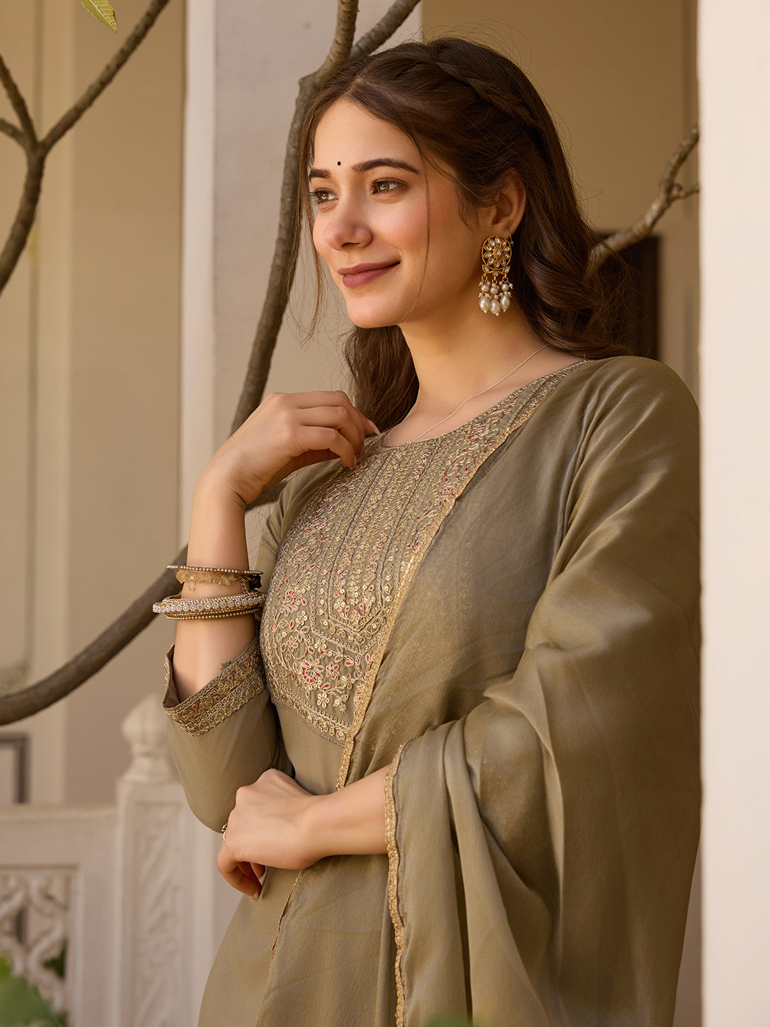 Beautiful Pista Color Rayon Fabric Kurtis Pant Set