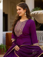 Beautiful Wine Color Rayon Fabric Kurtis Pant Set