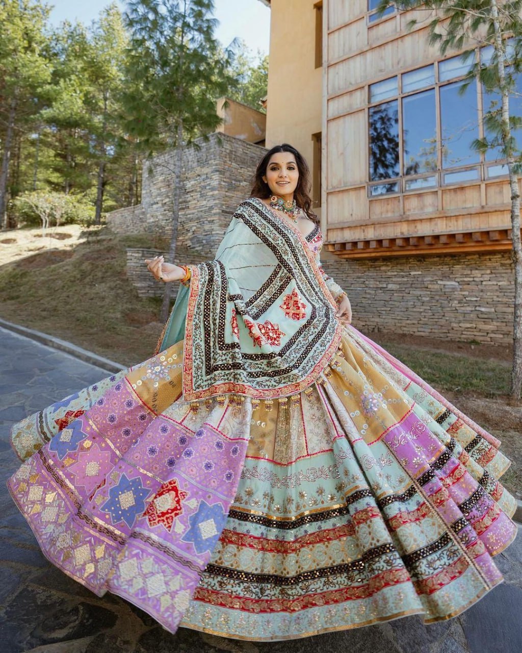 Muslin Cotton Chaniya Choli | Fancy Digital with Real Mirror Work for Traditional Wear