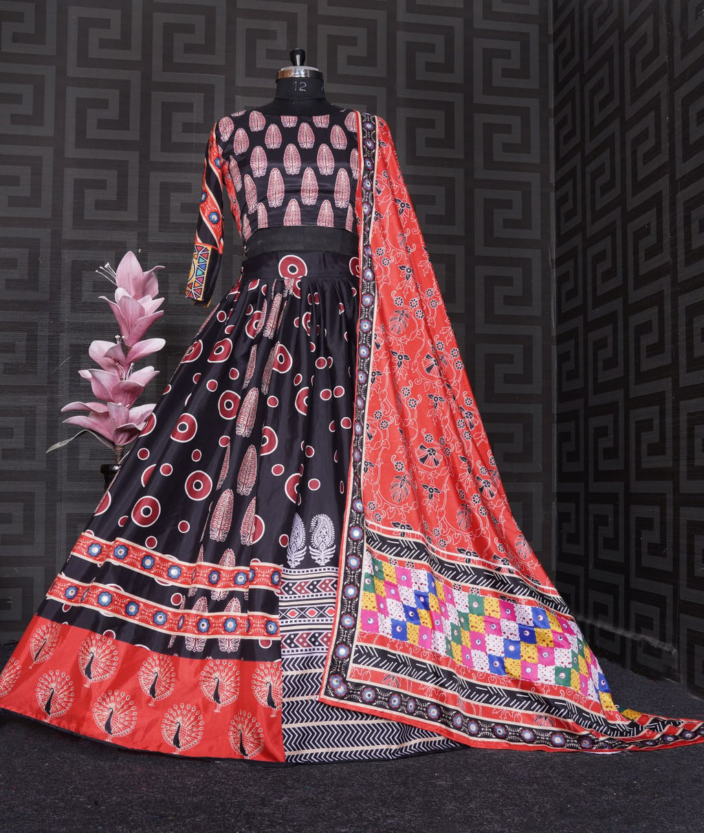 Soft Butter Silk Chaniya Choli | Fancy Digital with Real Mirror Work for Traditional Wear