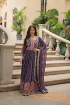 Purple Premium Designer Ready-to-Wear Top-Sharara-Dupatta Collection