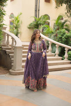 Purple Premium Designer Ready-to-Wear Top-Sharara-Dupatta Collection