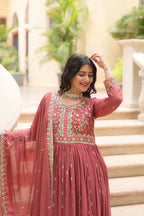 Peach Premium Designer Ready-to-Wear Top-Sharara-Dupatta Collection