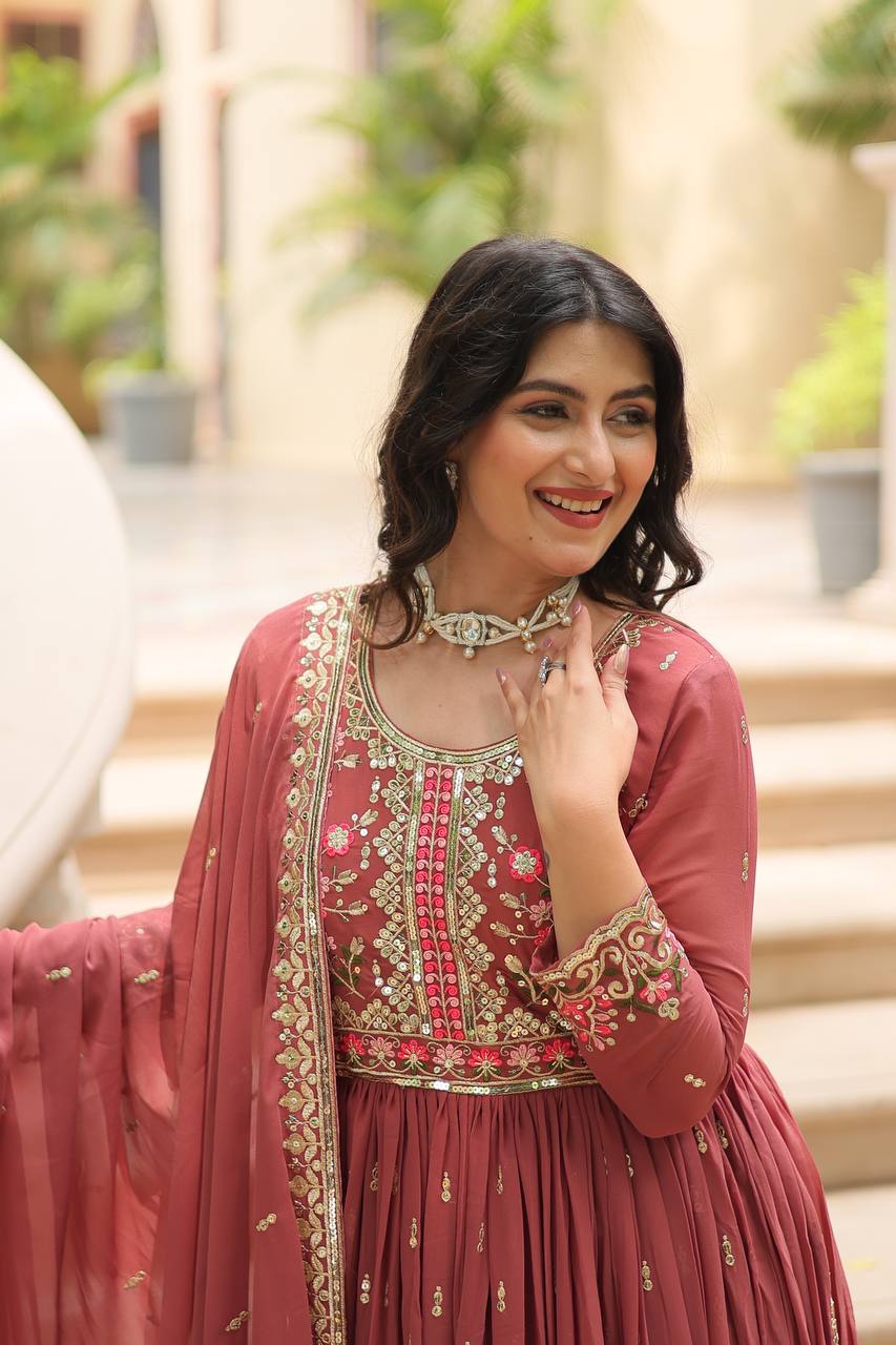 Peach Premium Designer Ready-to-Wear Top-Sharara-Dupatta Collection