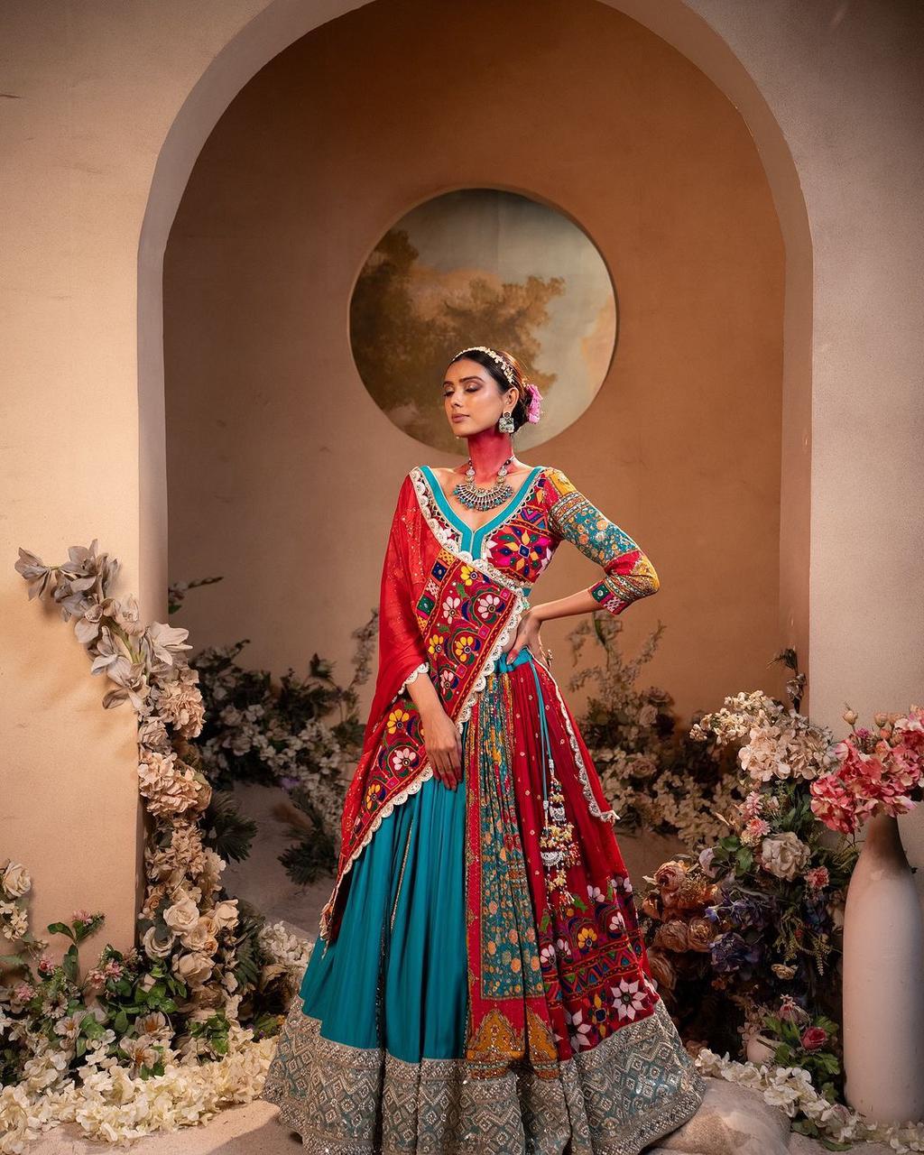 Muslin Cotton Chaniya Choli | Fancy Digital with Real Mirror Work for Traditional Wear
