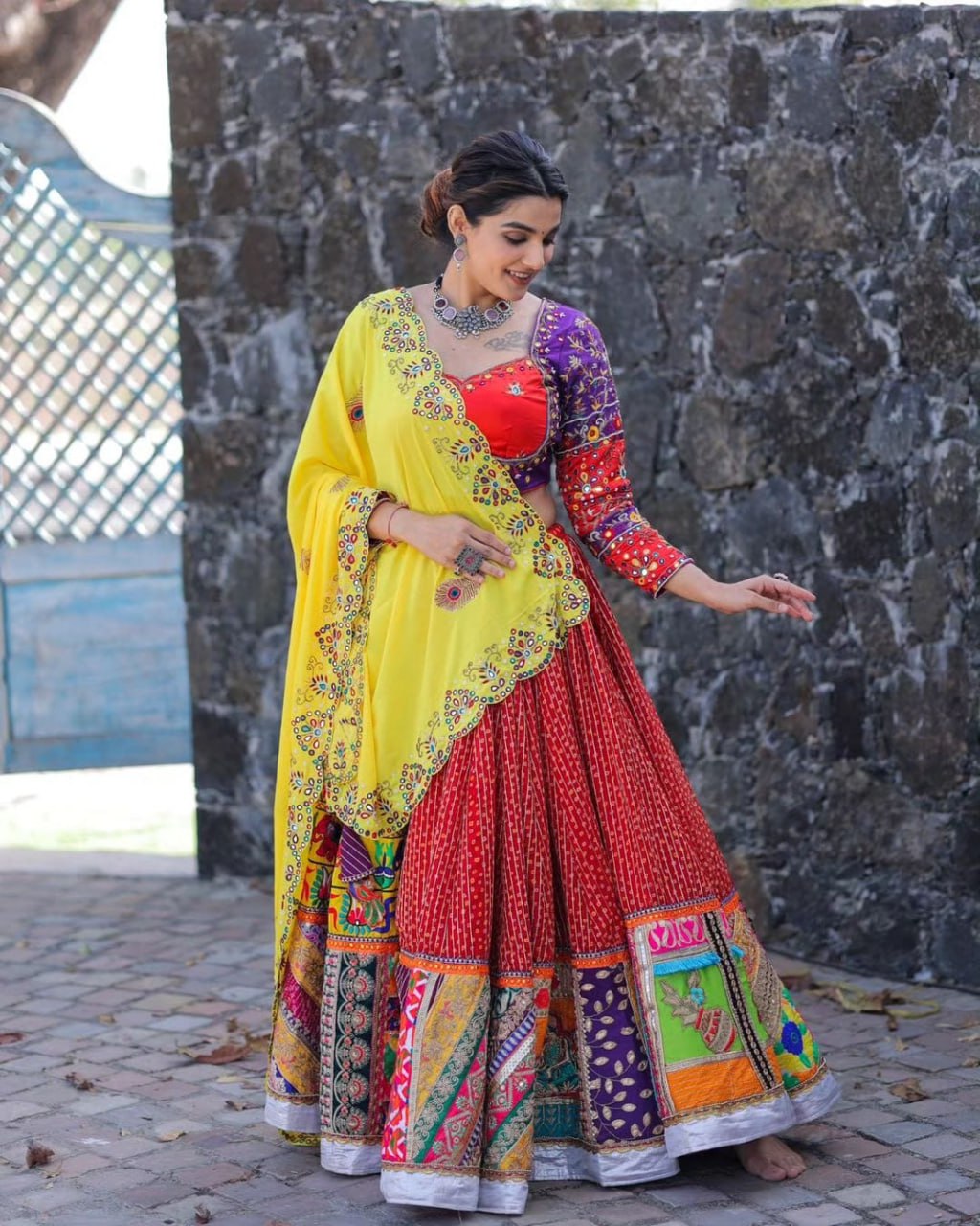 Soft Butter Silk Chaniya Choli | Fancy Digital with Real Mirror Work for Traditional Wear