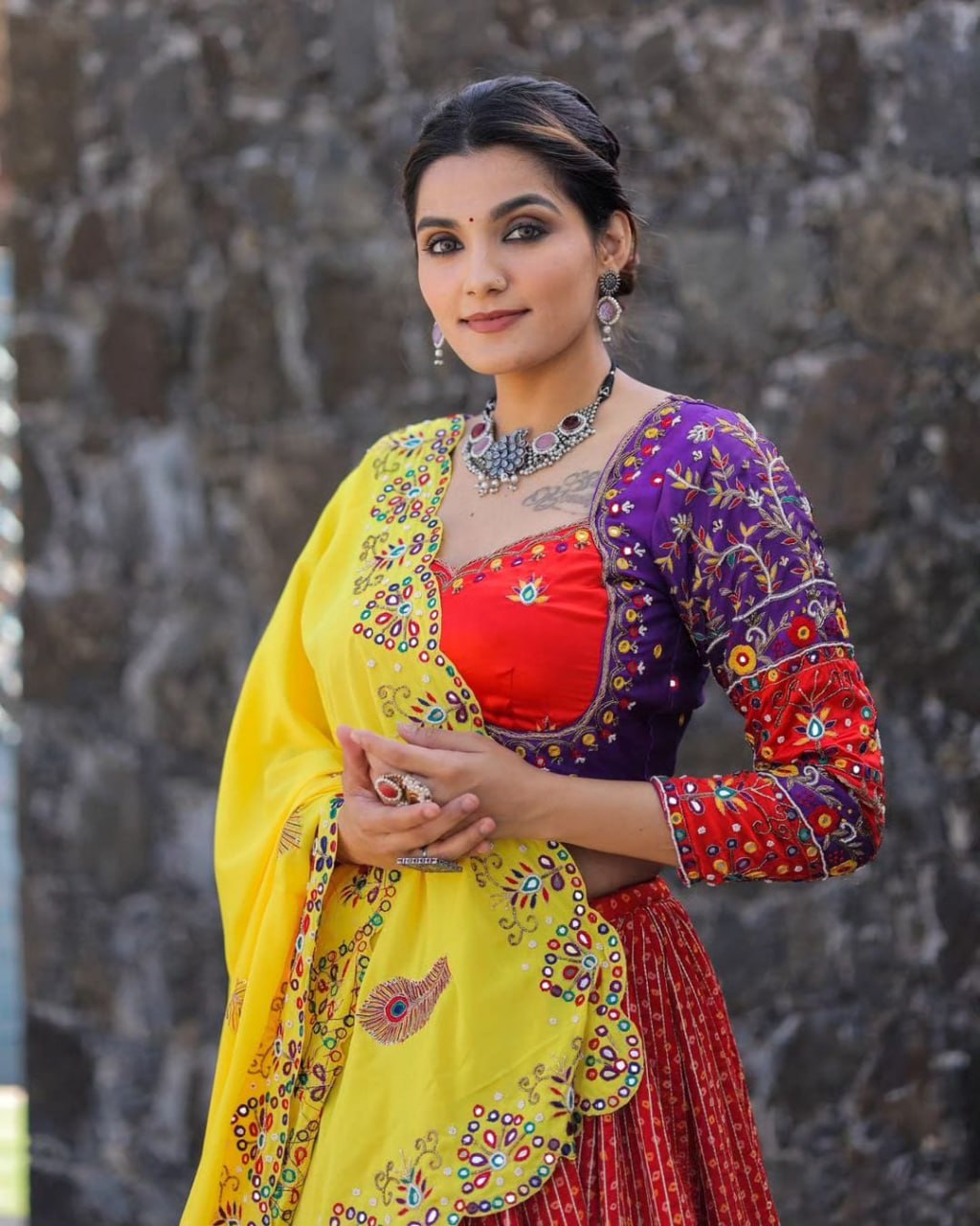 Soft Butter Silk Chaniya Choli | Fancy Digital with Real Mirror Work for Traditional Wear