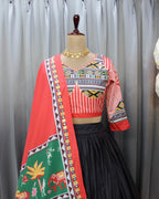 Muslin Cotton Chaniya Choli | Fancy Digital with Real Mirror Work for Traditional Wear