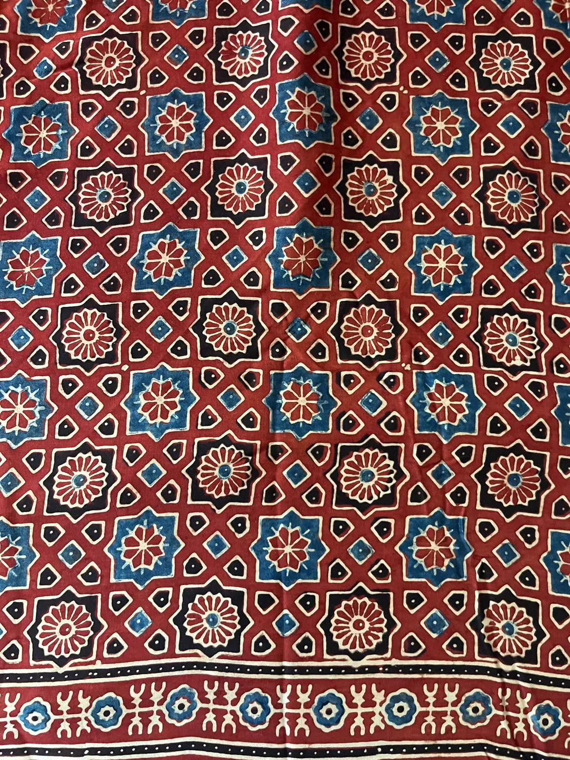 Ajrakh Modal Silk Saree