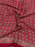 Maroon Ajrakh Hand Block Modal Silk Saree With Fancy Ajrakh Pallu and Border