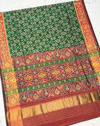 Tealish Green Pure Look Without Figure Patola Saree K3