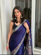 Ajrakh Modal Silk Saree