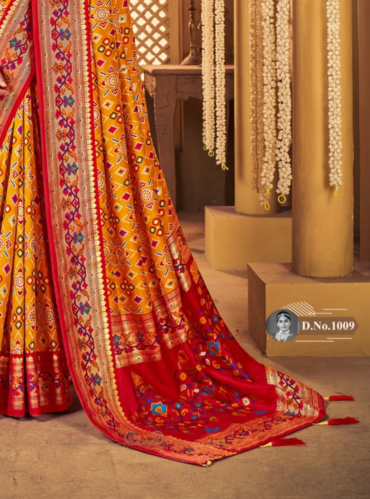 Mustard Soft Dola Silk Paithani Patola Saree SBS5