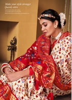 Butter White Soft Dola Silk Paithani Patola Saree SBS5