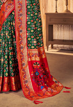 Green Soft Dola Silk Paithani Patola Saree SBS5