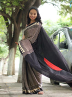 Ajrakh Modal Silk Saree